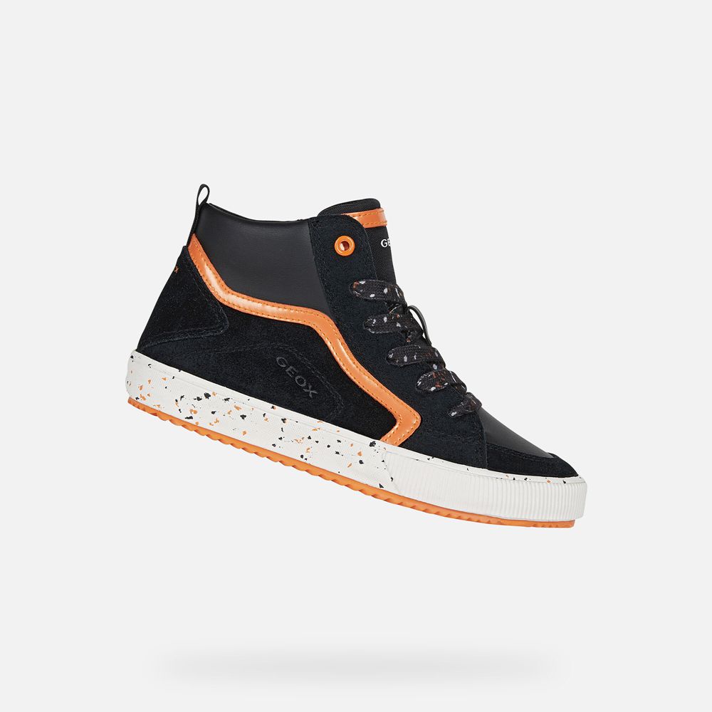 Basket Geox Alonisso - Noir/Orange - Garcon 972143-OFR